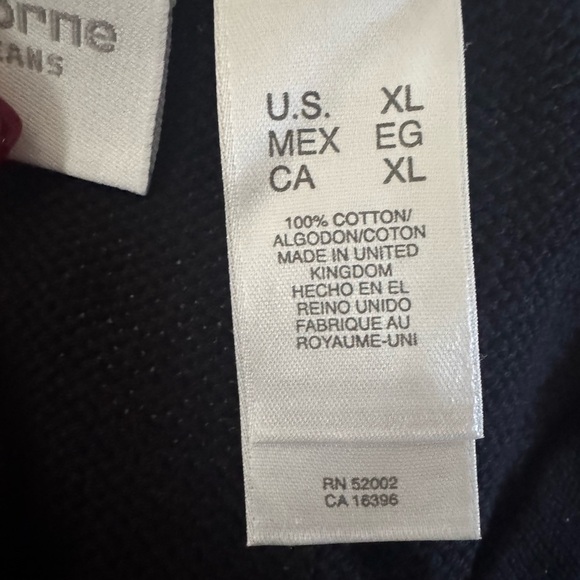 NWT Y2K Liz Claiborne Sweater Vest XL Black Tan Stripe V-Neck Retro Preppy Knit - Picture 8 of 8